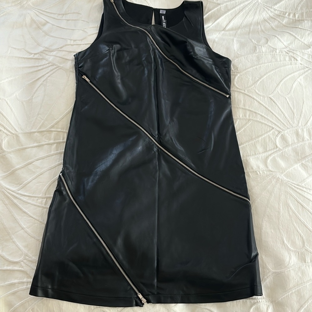 Vegan Black Leather Dress